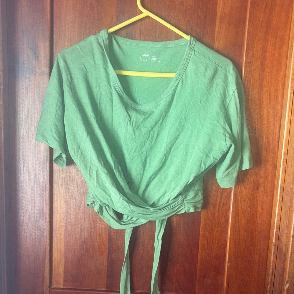 Aerie Sage Green Wrap Crop Top
